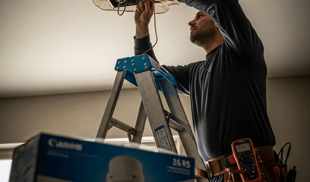 Professional photograph related to: Can I Install a Ceiling Fan Where a Light Fixture Is? What Elect